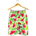 White Summer Watermelon Pattern Print Men's Shorts