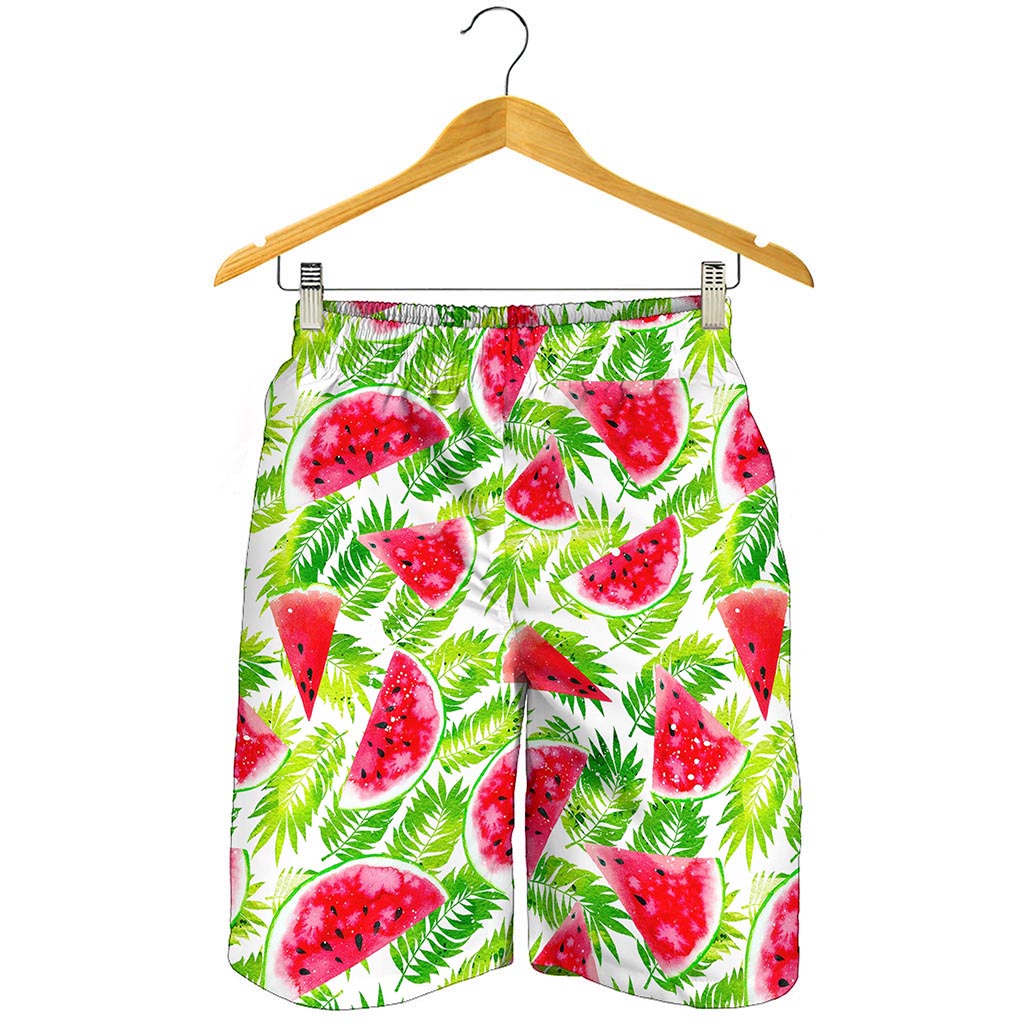 White Summer Watermelon Pattern Print Men's Shorts