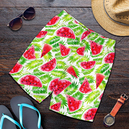 White Summer Watermelon Pattern Print Men's Shorts