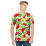 White Summer Watermelon Pattern Print Men's T-Shirt
