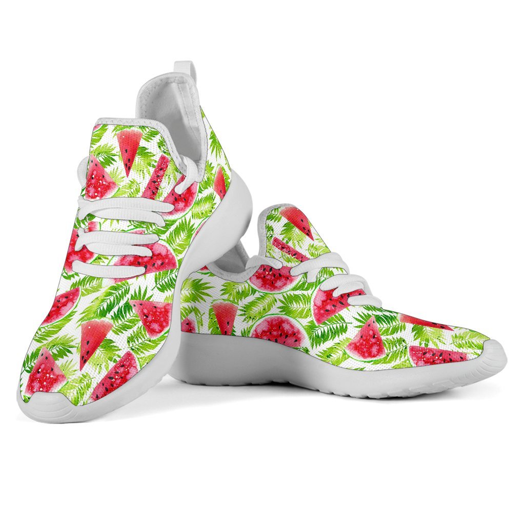 White Summer Watermelon Pattern Print Mesh Knit Shoes GearFrost
