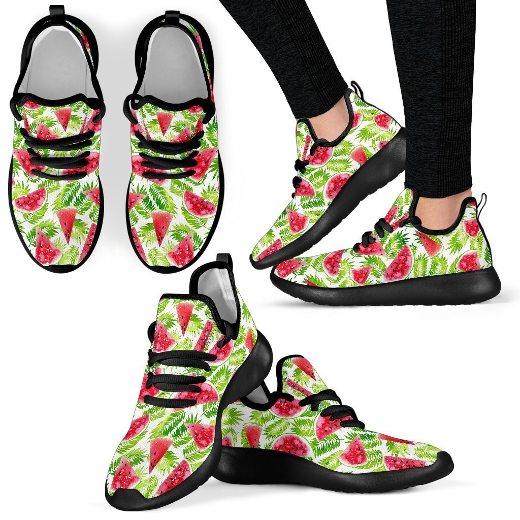White Summer Watermelon Pattern Print Mesh Knit Shoes GearFrost