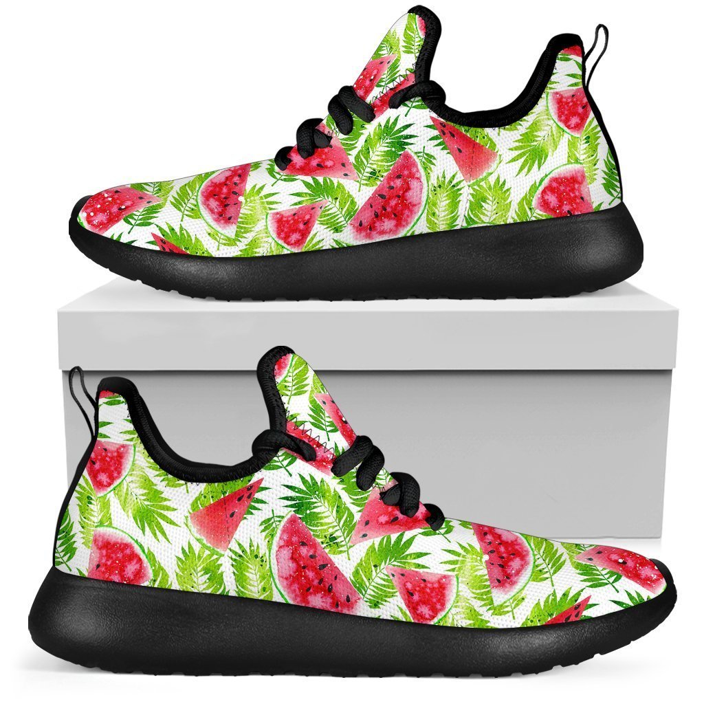 White Summer Watermelon Pattern Print Mesh Knit Shoes GearFrost