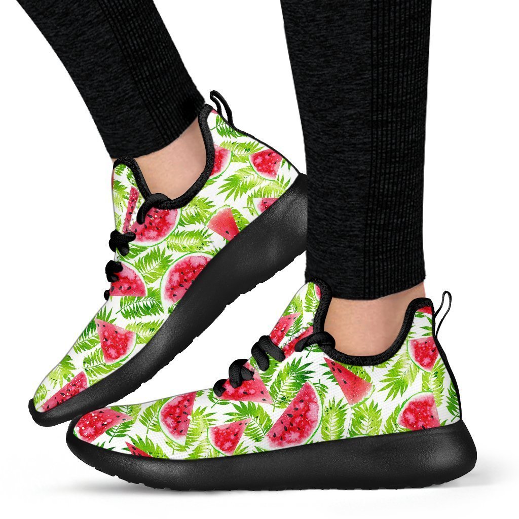 White Summer Watermelon Pattern Print Mesh Knit Shoes GearFrost