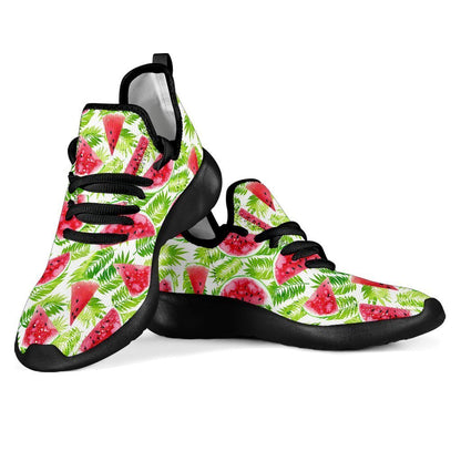 White Summer Watermelon Pattern Print Mesh Knit Shoes GearFrost