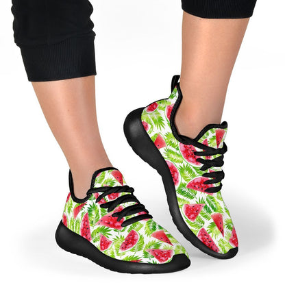 White Summer Watermelon Pattern Print Mesh Knit Shoes GearFrost