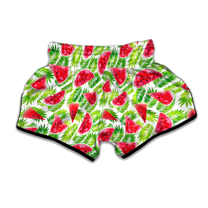 White Summer Watermelon Pattern Print Muay Thai Boxing Shorts