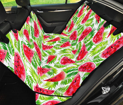 White Summer Watermelon Pattern Print Pet Car Back Seat Cover
