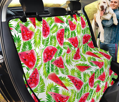 White Summer Watermelon Pattern Print Pet Car Back Seat Cover