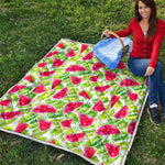 White Summer Watermelon Pattern Print Quilt