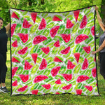 White Summer Watermelon Pattern Print Quilt