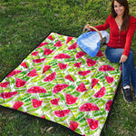White Summer Watermelon Pattern Print Quilt