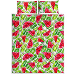 White Summer Watermelon Pattern Print Quilt Bed Set