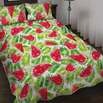White Summer Watermelon Pattern Print Quilt Bed Set
