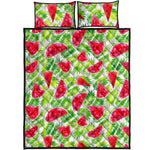 White Summer Watermelon Pattern Print Quilt Bed Set