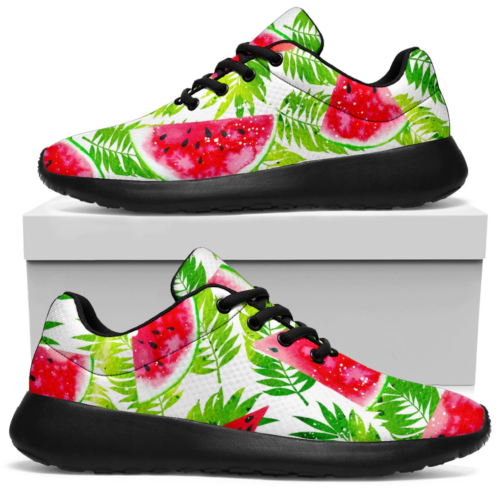 White Summer Watermelon Pattern Print Sport Shoes GearFrost