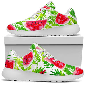 White Summer Watermelon Pattern Print Sport Shoes GearFrost