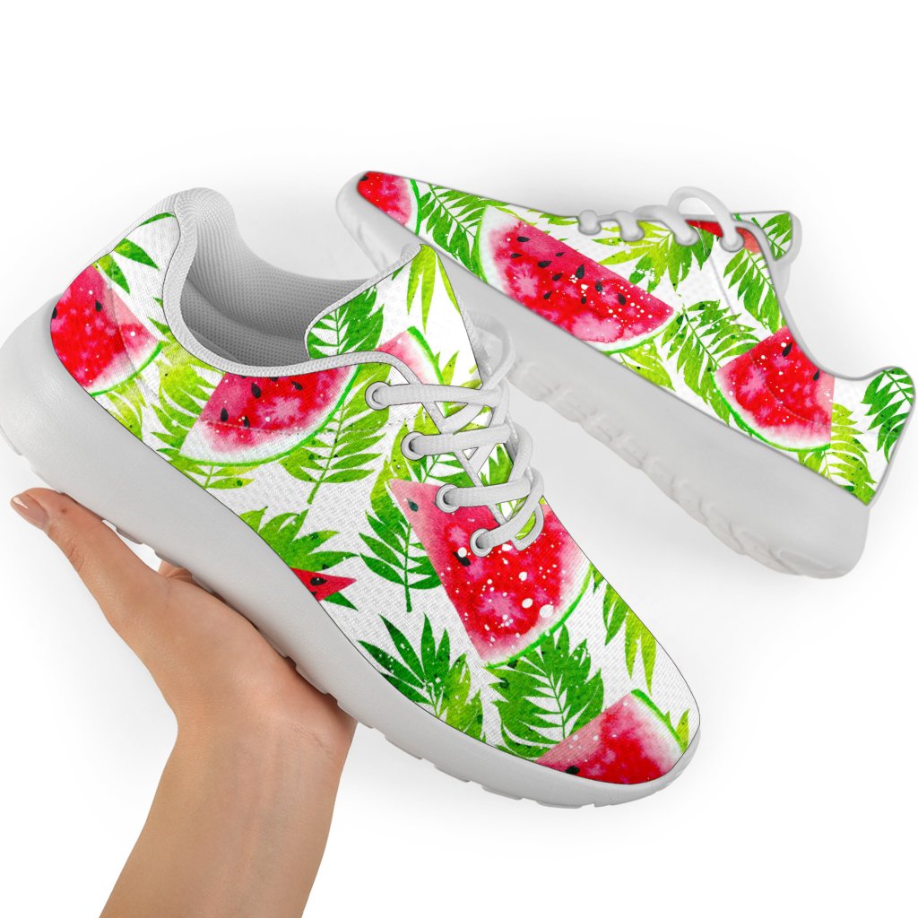 White Summer Watermelon Pattern Print Sport Shoes GearFrost