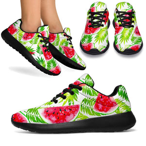 White Summer Watermelon Pattern Print Sport Shoes GearFrost