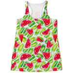 White Summer Watermelon Pattern Print Women's Racerback Tank Top