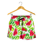 White Summer Watermelon Pattern Print Women's Shorts