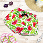 White Summer Watermelon Pattern Print Women's Shorts