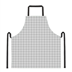 White Tattersall Pattern Print Apron