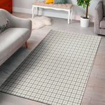 White Tattersall Pattern Print Area Rug