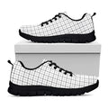 White Tattersall Pattern Print Black Running Shoes