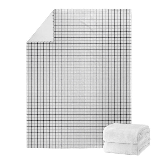 White Tattersall Pattern Print Blanket