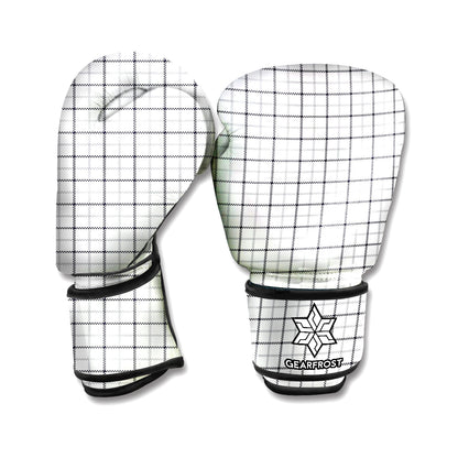 White Tattersall Pattern Print Boxing Gloves