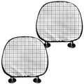White Tattersall Pattern Print Car Headrest Covers