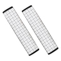 White Tattersall Pattern Print Car Seat Belt Covers