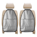 White Tattersall Pattern Print Car Seat Organizers