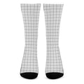 White Tattersall Pattern Print Crew Socks