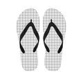 White Tattersall Pattern Print Flip Flops
