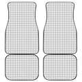 White Tattersall Pattern Print Front and Back Car Floor Mats