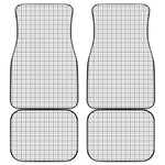 White Tattersall Pattern Print Front and Back Car Floor Mats