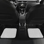 White Tattersall Pattern Print Front and Back Car Floor Mats