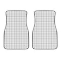 White Tattersall Pattern Print Front Car Floor Mats