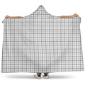 White Tattersall Pattern Print Hooded Blanket