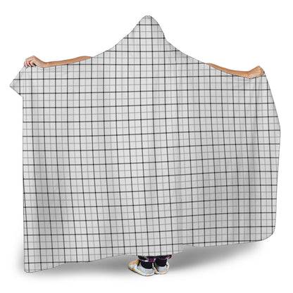 White Tattersall Pattern Print Hooded Blanket