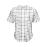 White Tattersall Pattern Print Men's Baseball Jersey