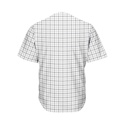 White Tattersall Pattern Print Men's Baseball Jersey