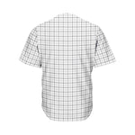 White Tattersall Pattern Print Men's Baseball Jersey