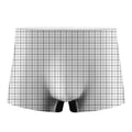 White Tattersall Pattern Print Men's Boxer Briefs