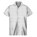 White Tattersall Pattern Print Men's Short Sleeve Shirt