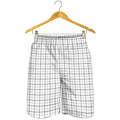 White Tattersall Pattern Print Men's Shorts