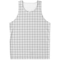 White Tattersall Pattern Print Men's Tank Top