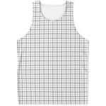 White Tattersall Pattern Print Men's Tank Top